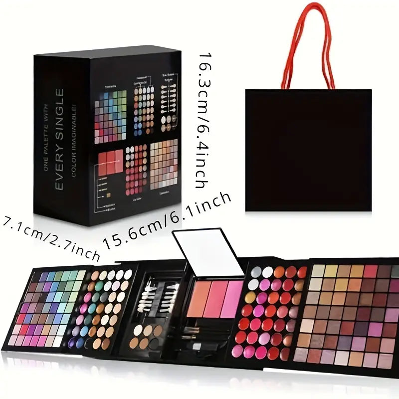 All-in-One Makeup Gift Kit: 177-Color Makeup Set Palette featuring 119 Eyeshadow Colors.