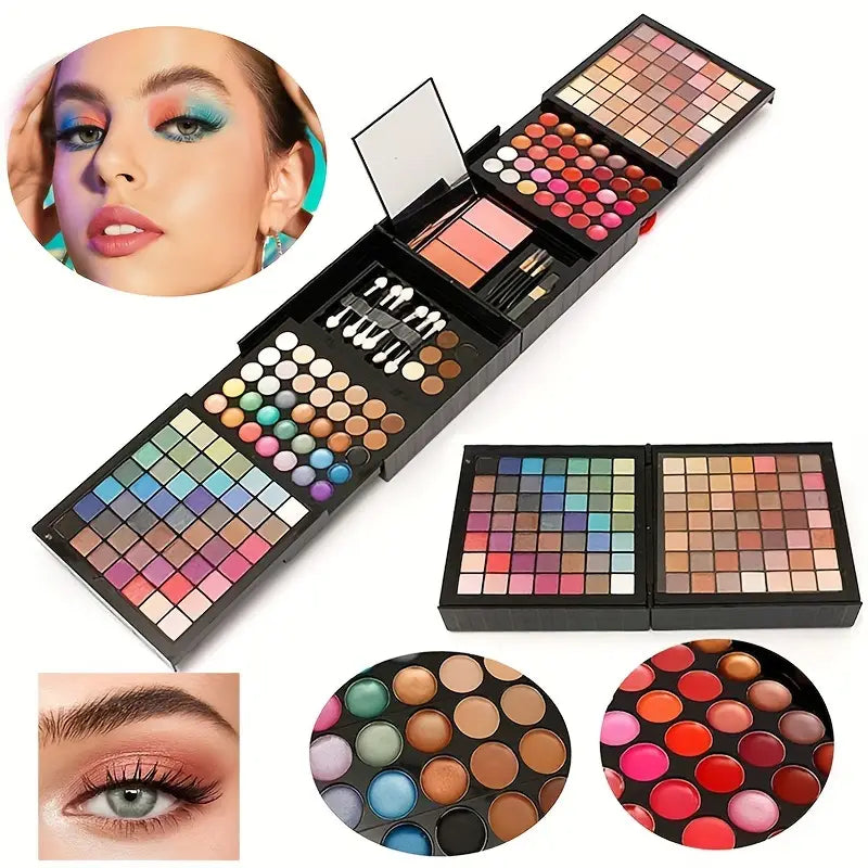 All-in-One Makeup Gift Kit: 177-Color Makeup Set Palette featuring 119 Eyeshadow Colors.